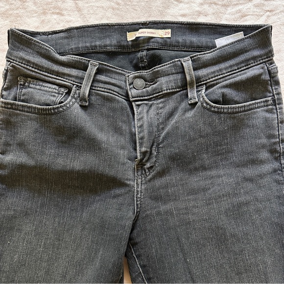 Levi’s Super Skinny Jean, Washed Black, Size 29 - Picture 2 of 4